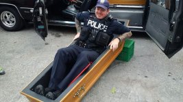 My hearse and the  Toronto Police trying it on for size.jpg