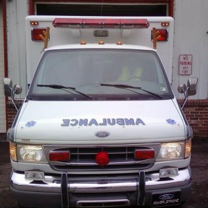 Our Ambulance equipped with it's Rudolph the Red-Nosed Ambulance package. Founded in 1951 by McDermott Post 452, American Legion; as Mildred Area Ambu