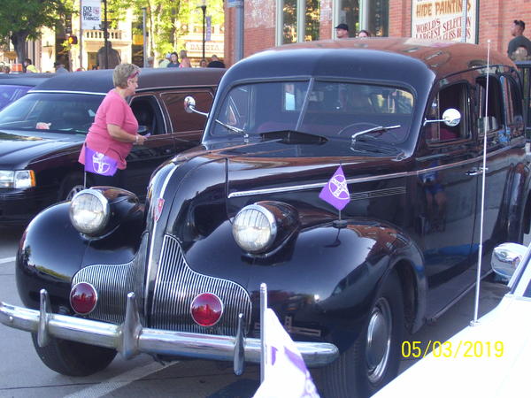 1939 AJ Miller Buick hearse on display at PCS meet in downtown Rapid City, SD
