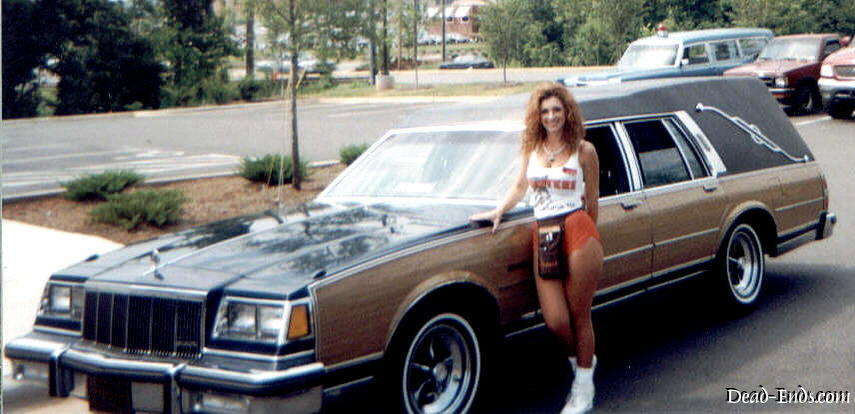 1988 A.G. Solar Buick hearse.  Converted from a used Buick wagon with factory woodgrain.