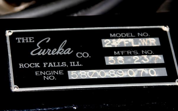 The Eureka Company manufacturer's identification plate (an exact replica of original)
