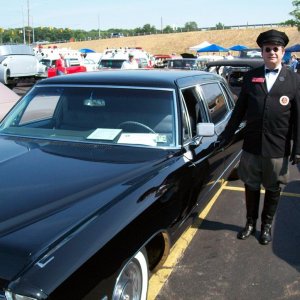 Guest chauffeur from the Cadillac/Lasalle club, show day, Hudson 2011.