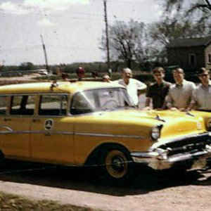 1965 with 1957 Amblewagon Ambulance
High School Volunteer Ambulance Group
Tomah, WI