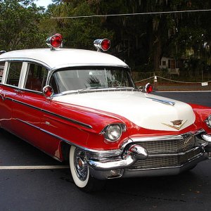 1956 Cadillac Meteor Combination Ambulance- This coach touched several members lives in our club. I spent a fortune restoring it but, 'let it go' as, 