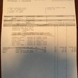 '96 Masterpiece Wholesale Invoice(Distributor Cost)