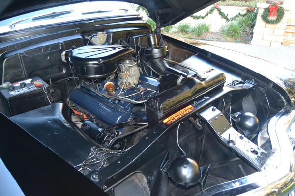 1950 Meteor Cadillac ~ Engine Bay redone. I don't like to go 'over-the-top' on resto as it doesn't look 'natural'. Many Car Shows you see the engines 