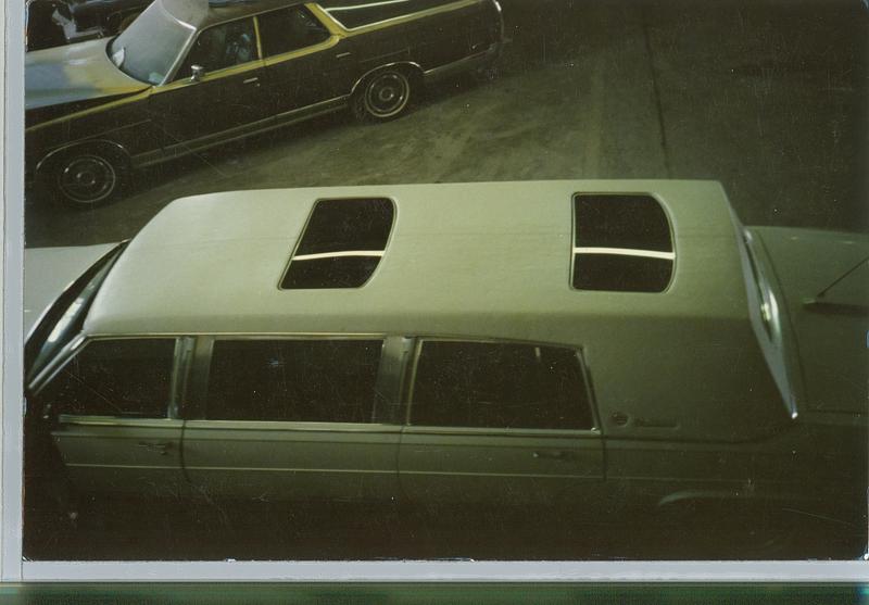 1986 Cadillac , R.S. Harper Custom Coach of fraser, mi, 63" double cut Renaissance Edition Limousine, top shot showing the dual pwr sunroof's, note th
