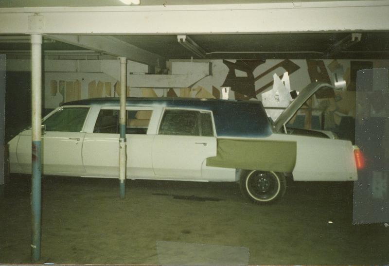 1986 Cadillac R.S. Harper  Custom  Coach Works of fraser,mi .  build pic of a Renaissance Edition 63" Cadillac,  double cut limousine ,note the raised