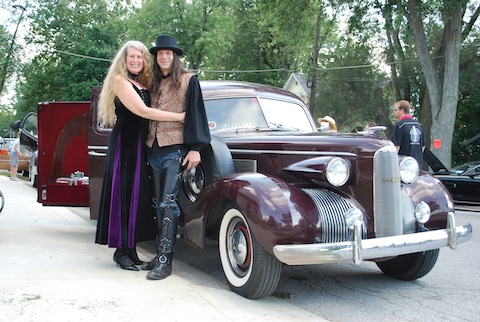 Auburn Car Show, Indiana, in front of Tom Hoscyk beautiful 1939 Eureka-LaSalle Hearse !!