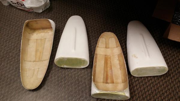 Briarean light pods, 1-pair each left and right.  Being refinished to repair imperfections.  Hardware to be mounted later.