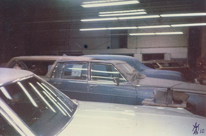 build shot of a 1986  Cadillac Brougham wgn conversion by R.S. Harper Custom Coach Work's Fraser, Michigan note the sun roof