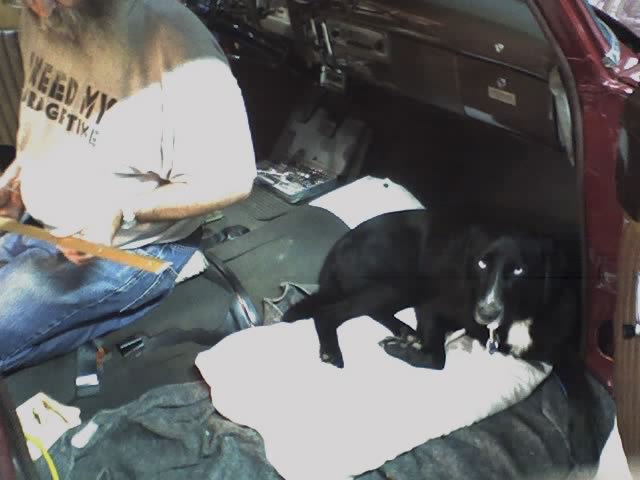 Diamond supervises work on the car, July 2009